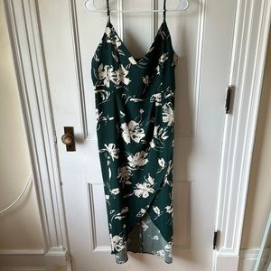 Green print dress